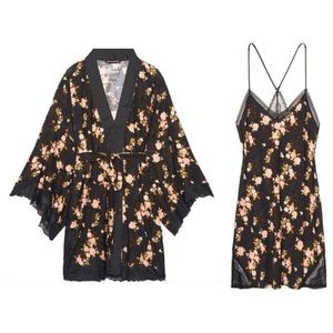 Victoria’s Secret Robe + Slip Small Bundle Outfit Floral VS Sexy Nightwear